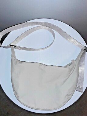 H&M Divided Nylon Crescent Belt Bag / Crossbody - Tan Beige - Like New